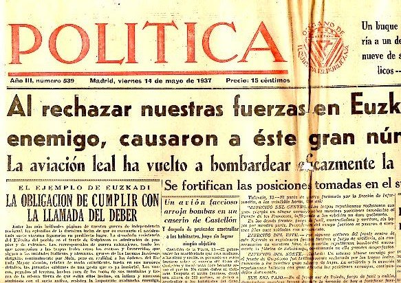 POLITICA. AÑO III. N. 539. 14-MAYO-1937.