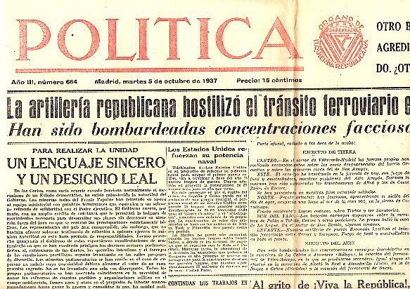 POLITICA. AÑO III. N. 664. 5-OCTUBRE-1937.
