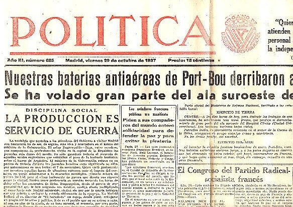 POLITICA. AÑO III. N. 685. 29-OCTUBRE-1937.