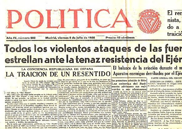 POLITICA. AÑO IV. N. 882. 8-JULIO-1938.