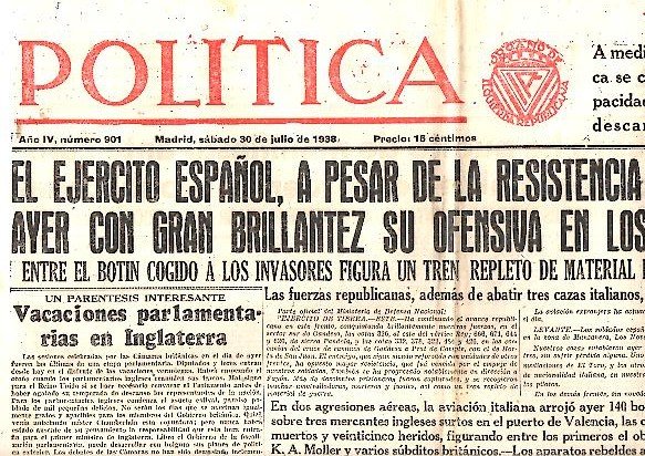 POLITICA. AÑO IV. N. 901. 30-JULIO-1938.
