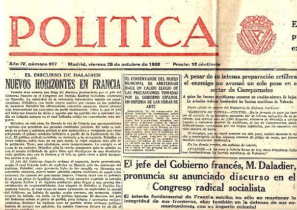 POLITICA. AÑO IV. N. 977. 28-OCTUBRE-1938.
