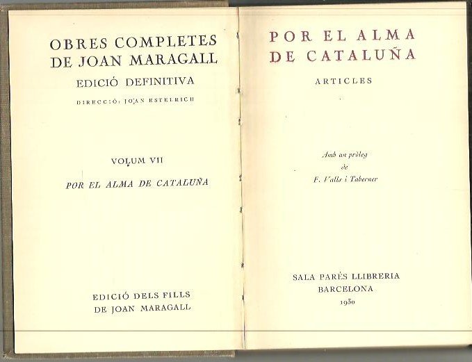 POR EL ALMA DE CATALUÑA. ARTICLES.