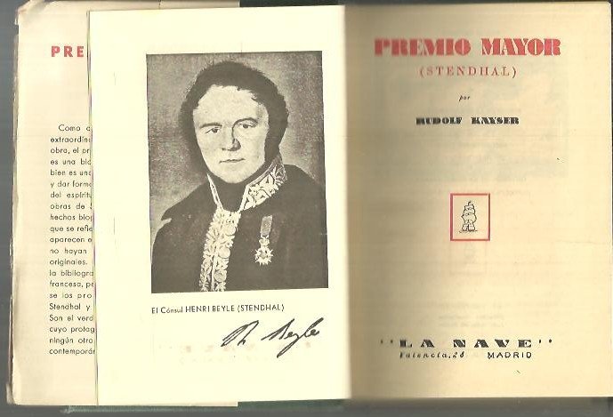 PREMIO MAYOR. (STENDHAL).