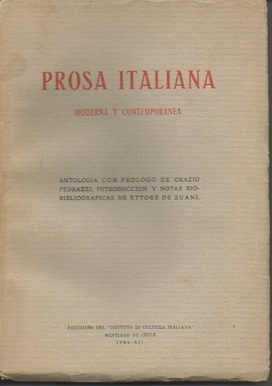 PROSA ITALIANA MODERNA Y CONTEMPORANEA.