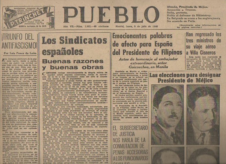 PUEBLO. AÑO VII. NUM. 1.962. MADRID, LUNES, 8 DE JULIO …