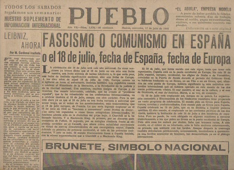 PUEBLO. AÑO VII. NUM. 1.970. MADRID, MIERCOLES, 17 DE JULIO …