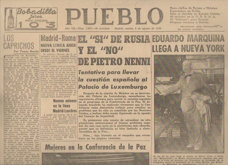 PUEBLO. AÑO VII. NUM. 1.987. MADRID, MARTES, 6 de AGOSTO …