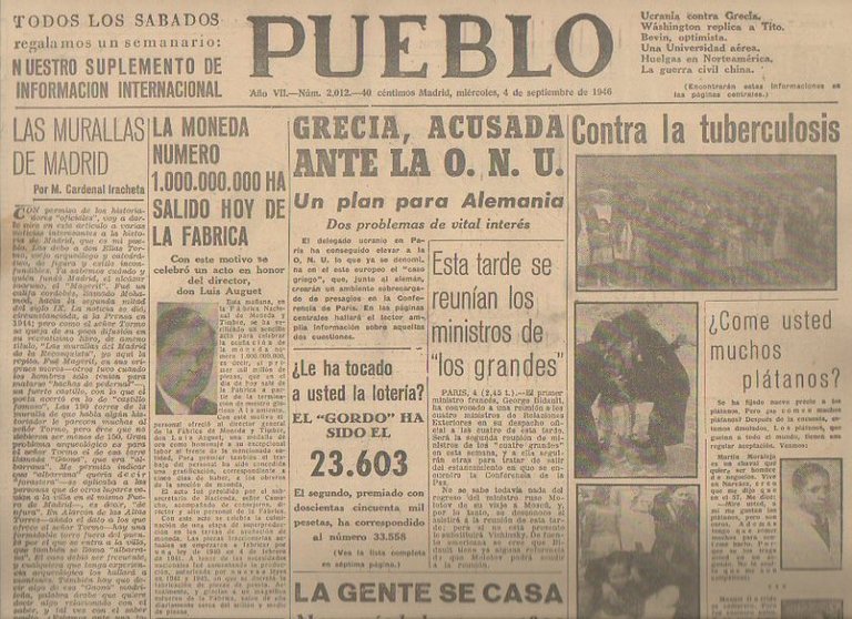 PUEBLO. AÑO VII. NUM. 2.012. MADRID, MIERCOLES, 4 DE SEPTIEMBRE …