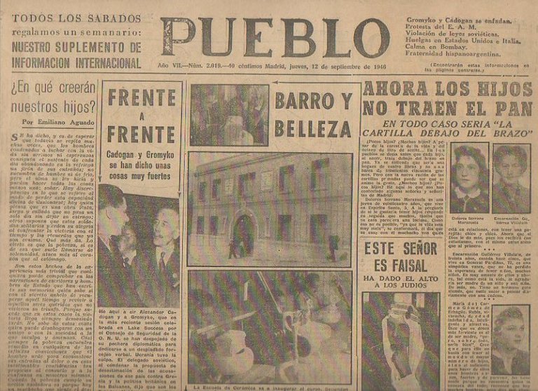 PUEBLO. AÑO VII. NUM. 2.019. MADRID, JUEVES, 12 DE SEPTIEMBRE …