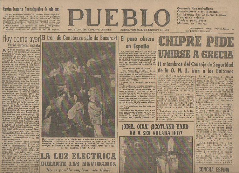 PUEBLO. AÑO VII. NUM. 2.104. MADRID, VIERNES, 20 DE DICIEMBRE …