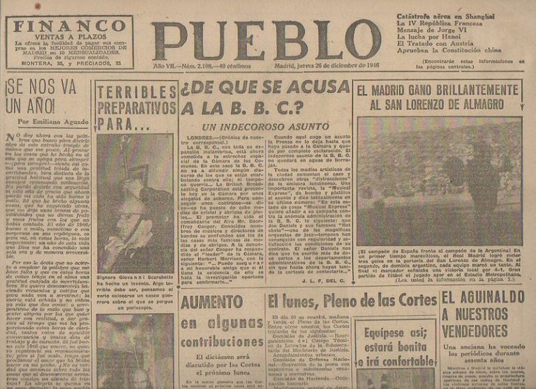 PUEBLO. AÑO VII. NUM. 2.108. MADRID, JUEVES 26 DE DICIEMBRE …