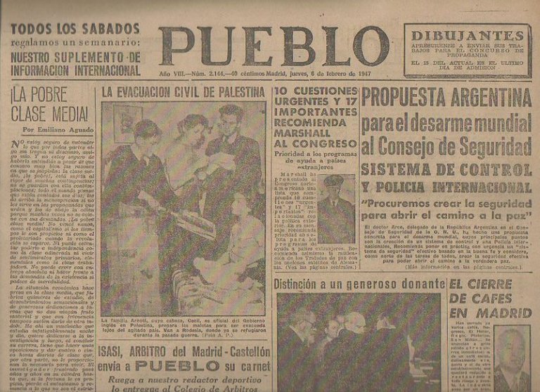 PUEBLO. AÑO VIII. NUM. 2.144. MADRID, JUEVES, 6 DE FEBRERO …