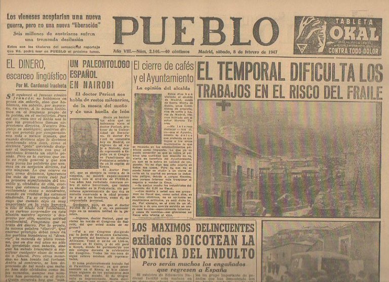 PUEBLO. AÑO VIII. NUM. 2.146. MADRID, SABADO, 8 DE FEBRERO …