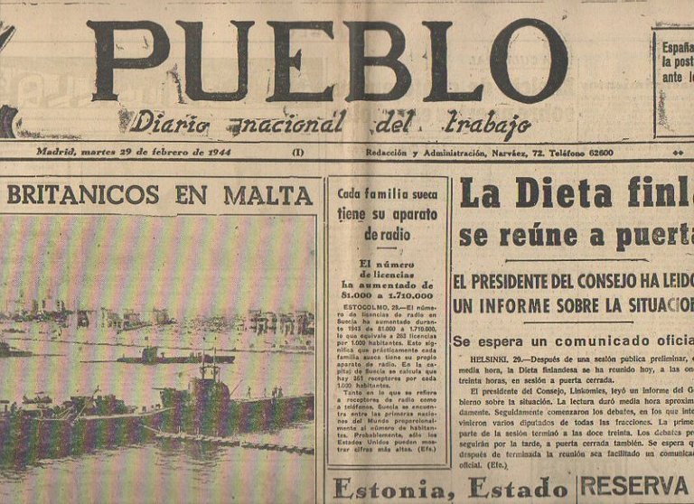 PUEBLO. DIARIO NACIONAL DEL TRABAJO. AÑO V. NUM. 1.131. MADRID, …