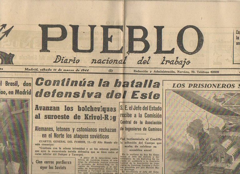 PUEBLO. DIARIO NACIONAL DEL TRABAJO. AÑO V. NUM. 1.141. MADRID, …