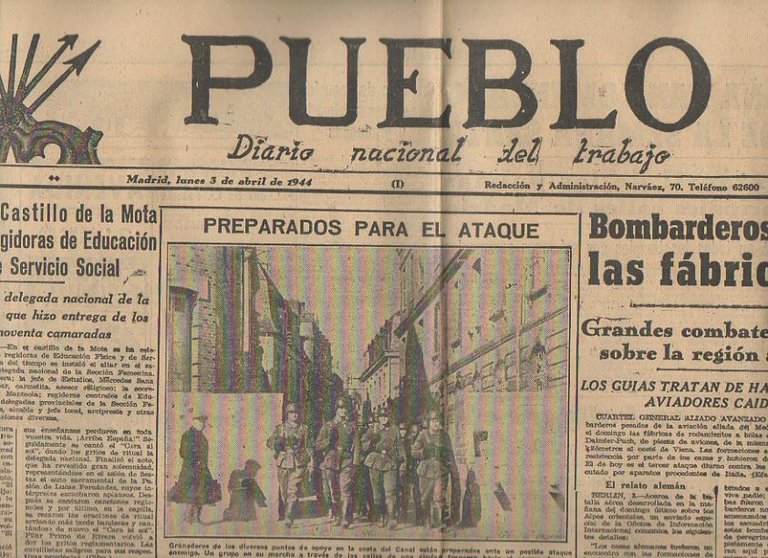 PUEBLO. DIARIO NACIONAL DEL TRABAJO. AÑO V. NUM. 1.160. MADRID, …