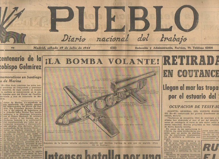 PUEBLO. DIARIO NACIONAL DEL TRABAJO. AÑO V. NUM. 1.259. MADRID, …
