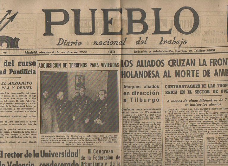 PUEBLO. DIARIO NACIONAL DEL TRABAJO. AÑO V. NUM. 1.318. MADRID, …