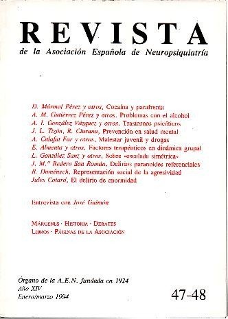 REVISTA DE LA ASOCIACION ESPAÑOLA DE NEUROPSIQUIATRIA. AÑO XIV. N. …