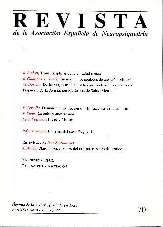 REVISTA DE LA ASOCIACION ESPAÑOLA DE NEUROPSIQUIATRIA. AÑO XIX. N. …