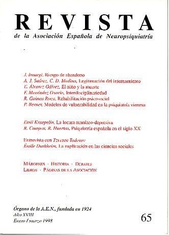 REVISTA DE LA ASOCIACION ESPAÑOLA DE NEUROPSIQUIATRIA. AÑO XVIII. N. …
