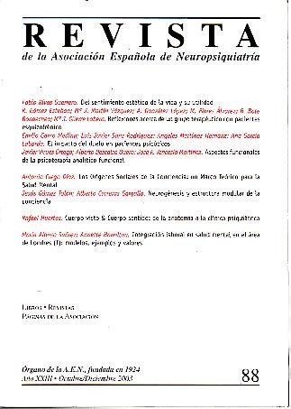 REVISTA DE LA ASOCIACION ESPAÑOLA DE NEUROPSIQUIATRIA. AÑO XXIII. N. …