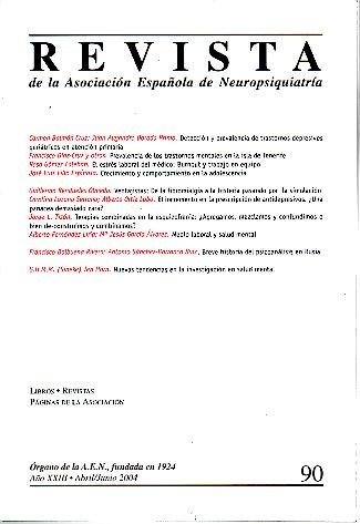 REVISTA DE LA ASOCIACION ESPAÑOLA DE NEUROPSIQUIATRIA. AÑO XXIV. N. …