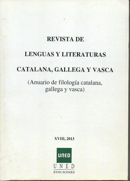 REVISTA DE LENGUAS Y LITERATURAS CATALANA, GALLEGA Y VASCA. (ANUARIO …