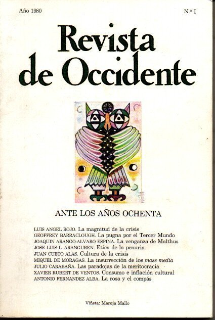 REVISTA DE OCCIDENTE. AÑO 1980. N. 1. ABRIL-JUNIO. ANTE LOS …