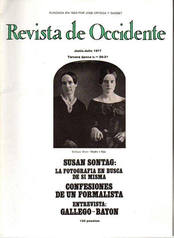 REVISTA DE OCCIDENTE. JUNIO-JULIO 1977. TERCERA EPOCA. N. 20-21.