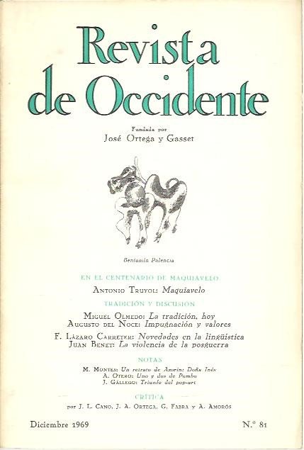 REVISTA DE OCCIDENTE. NUM. 81.