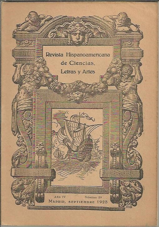 REVISTA HISPANOAMERICANA DE CIENCIAS, LETRAS Y ARTES. N. 29.