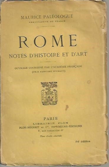 ROME. NOTES D´HISTOIRE ET D'ART.