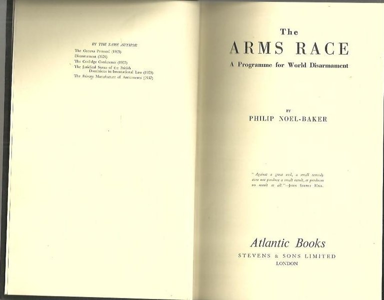 THE ARMS RACE. A PROGRAMME FOR WORLD DISARMAMENT.