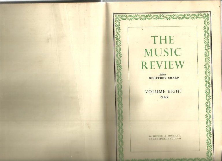 THE MUSIC REVIEW. VOLUME EIGHT.