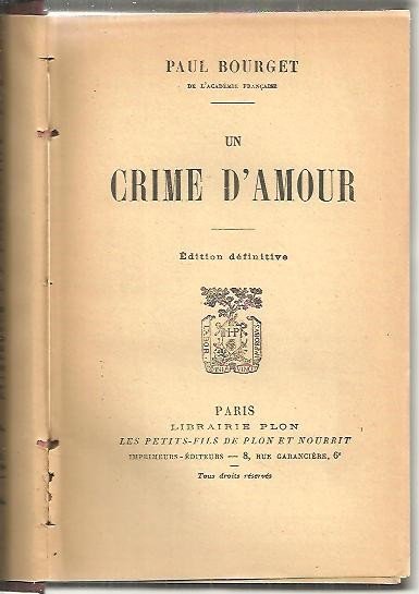 UN CRIME D'AMOUR.
