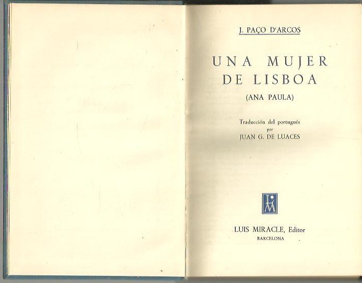 UNA MUJER DE LISBOA. (ANA PAULA).
