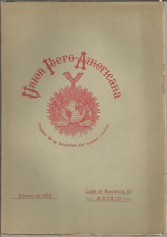 UNION IBEROAMERICANA. ORGANO DE LA SOCIEDAD DEL MISMO NOMBRE.