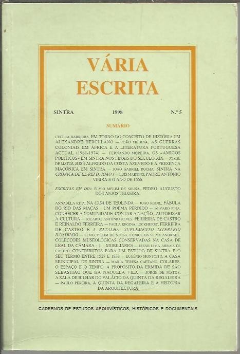 VARIA ESCRITA. N. 5.