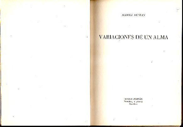 VARIACIONES DE UN ALMA.