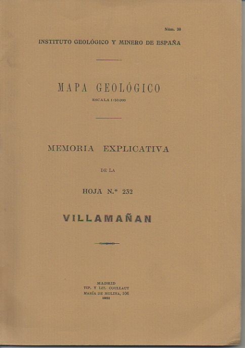 VILLAMAÑAN. MAPA GEOLOGICO DE ESPAÑA. MEMORIA EXPLICATIVA DE LA HOJA …