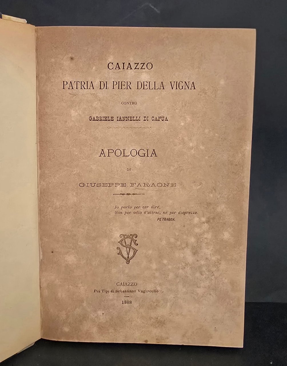 Caiazzo patria di Pier della Vigna. Contro Gabriele Iannelli di … | Immagine principale