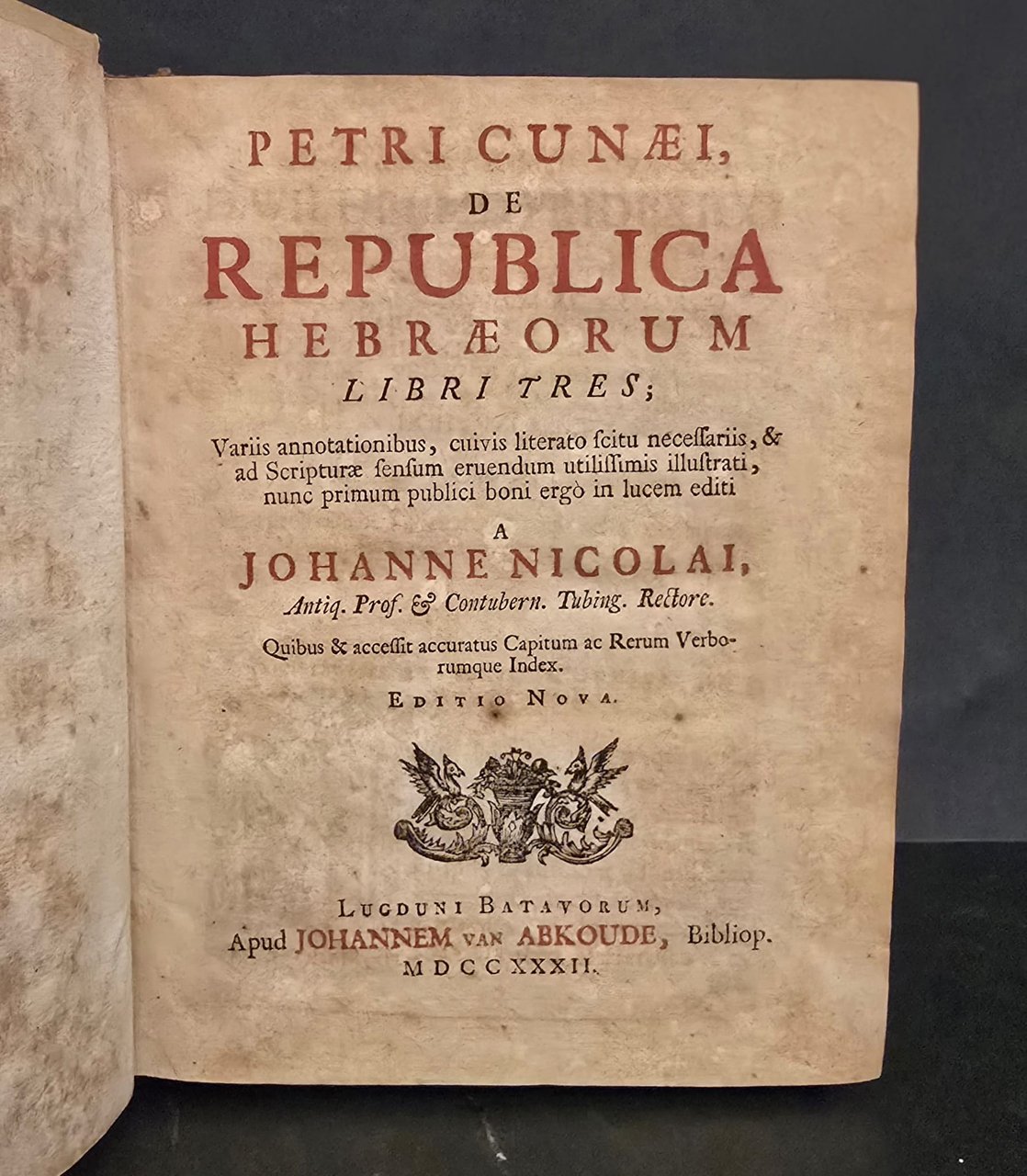 De Republica hebraeorum. | Immagine principale