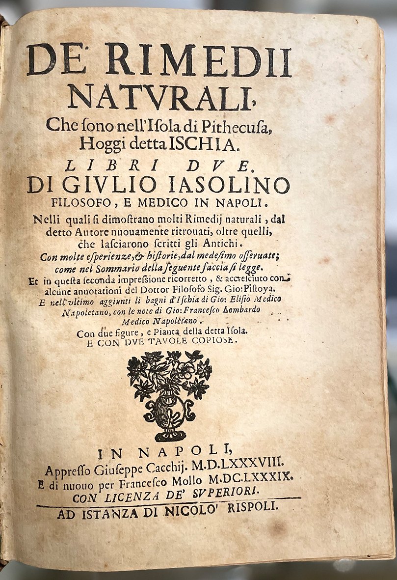 De Rimedi naturali che sono nell’Isola di Pithecusa; hoggi detta …