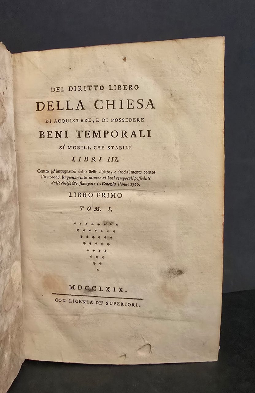 Del diritto libero della Chiesa di acquistare e di possedere … | Immagine principale