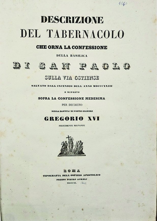 Descrizione del Tabernacolo che orna la confessione della Basilica di …