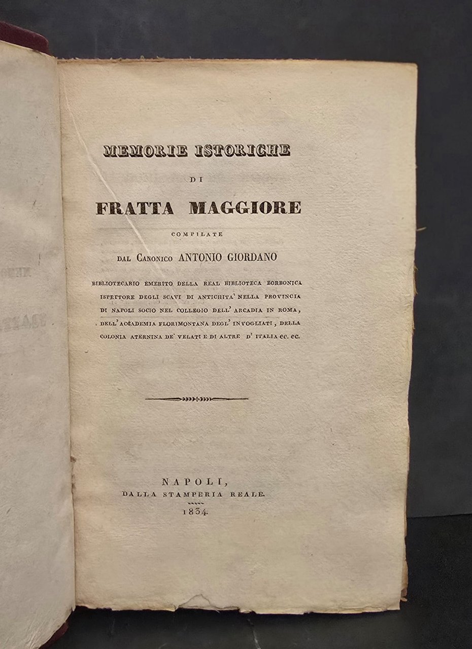 Memorie istoriche di Fratta Maggiore. | Immagine principale
