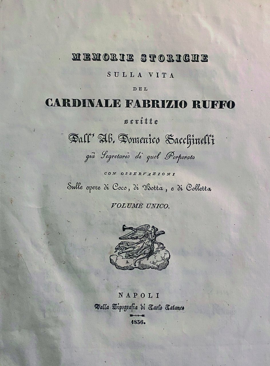 Memorie sulla vita del Cardinale Fabrizio Ruffo