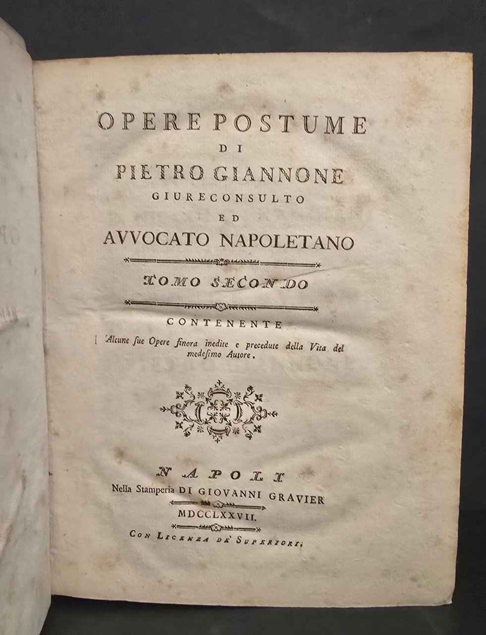 Opere postume. Colla di lui vita... | Immagine principale